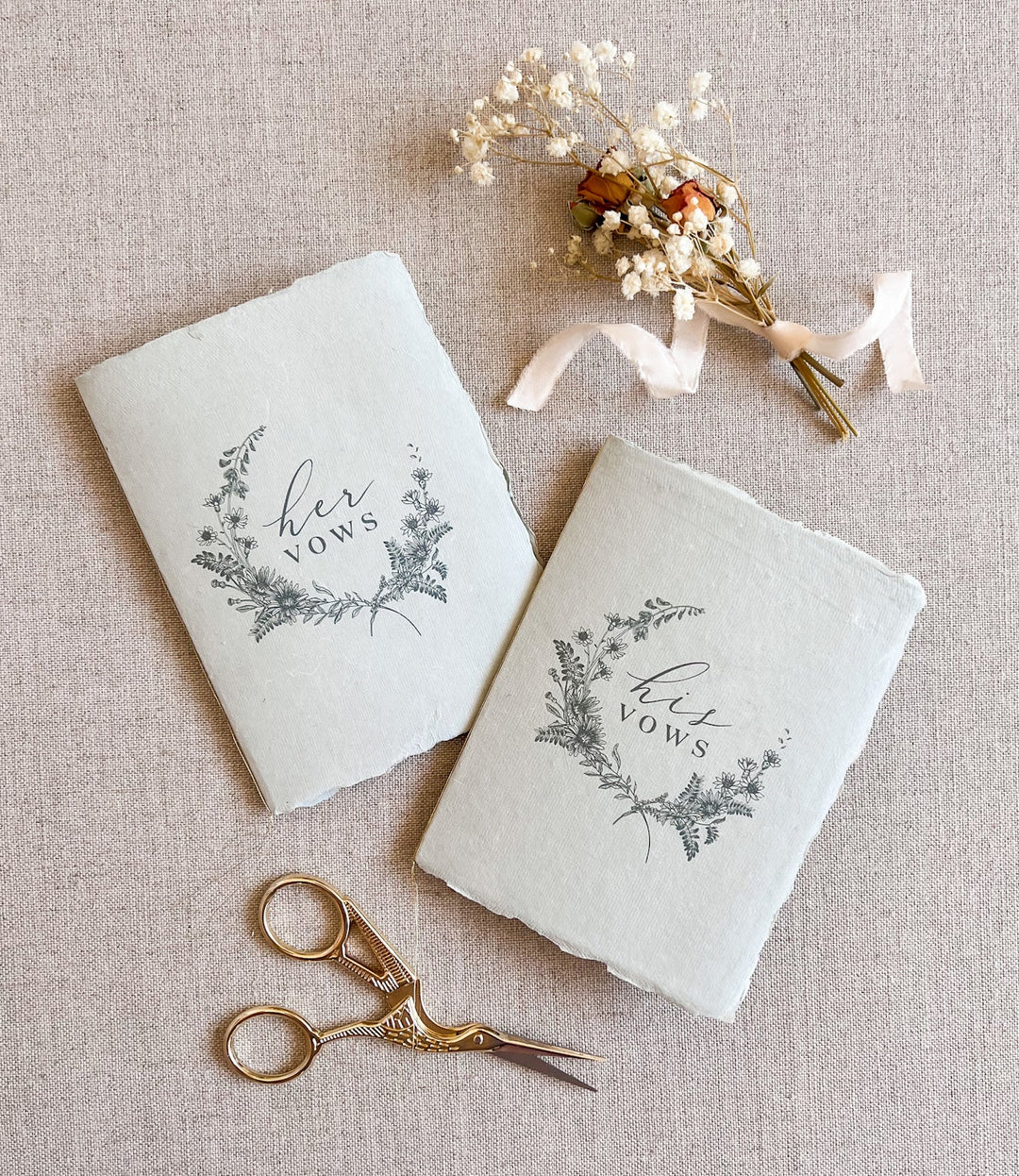 Floral Wedding Vow Book Set | shipping Set of 2 | Wedding Vow Books | Custom Vow Books | Personalized Vow Books